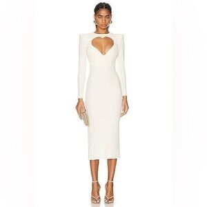 Elegant White Heart-Cut Dress